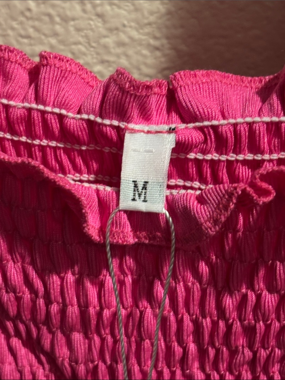 Deep Self Bright Fuchsia Smocked Ruffle Sundress M NWT - Picture 3 of 6